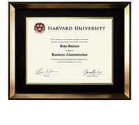 Excello Global Products Marco de fotos moderno para documentos: 8.5 x 11 pulgadas con doble paspartú, soporte para certificado de graduación (dorado)