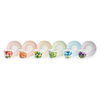 Excelsa 62716 Servicio de tazas de café con plato, multicolor