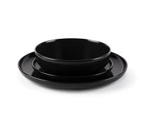 Excelsa 65861, Nordic - Juego de mesa de 12 piezas, cerámica, color negro