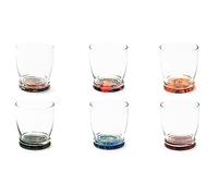 Excelsa Aboriginal - Juego de 6 vasos con fondo decorado, ml 340, Diámetro 8 cm, Vidrio