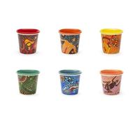Excelsa Aboriginal - Juego de 6 vasos de café de porcelana, capacidad 90 ml, varios diseños