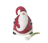 Excelsa - Azucarera de cerámica, diseño de Papá Noel, Color Rojo, 8,5 x 8,5 x 11 cm