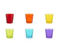 Excelsa Barcelona - Juego de 6 vasos de agua, cristal, capacidad 245 ml, multicolor