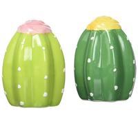 Excelsa Cactus - Juego de salero y pimienta, cerámica, verde, 2 piezas