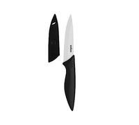 Excelsa Ceramic - Cuchillo de fruta con protector de hoja, negro/blanco, hoja de 10 cm