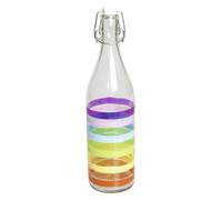 Excelsa Chic & Choc Botella 1 Litro, Cristal, Multicolor, 8 x 8 x 32 cm