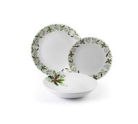 Excelsa Christmas Holly - Vajilla de 18 piezas, porcelana