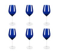 Excelsa Cobalto - Juego de 6 copas de vino, cristal, azul