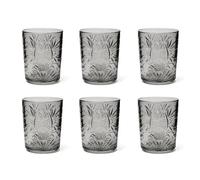 Excelsa Color Tumbler - Juego de 6 vasos de cristal decorados, multicolor, con decoración en relieve, 350 ml, 8 x 10 cm (gris)