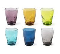 Excelsa Color Wave - Juego de 6 vasos de agua, cristal