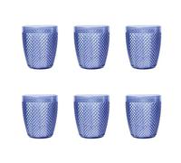 Excelsa Diamond - Juego de 6 vasos azules, plástico irrompible, capacidad 400 ml, reutilizable