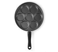 Excelsa Disco Cook Sartén con 7 Compartimentos para Tortitas, 28 cm de diámetro, Aluminio, Negro