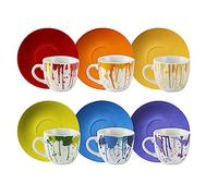 Excelsa Dripping - Juego de 6 tazas de café, porcelana, 90 centímetros