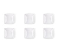 Excelsa Eclipse - Juego de 6 platos hondos cuadrados, de cerámica, blanco