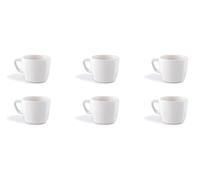 Excelsa Eclipse - Juego de 6 tazas de café blancas, cerámica de gres, capacidad 70 ml.