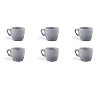Excelsa Eclipse - Juego de 6 tazas de café grises, cerámica Stoneware, capacidad 70 ml.