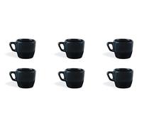 Excelsa Eclipse - Juego de 6 tazas de café negras, cerámica de gres, capacidad 70 ml.