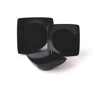 Excelsa Eclipse - Juego de platos de cerámica de 18 piezas, color negro