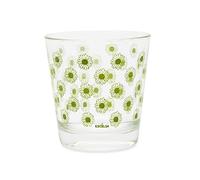 Excelsa Enjoy - Juego de 6 vasos de cristal con decoración de margaritas verdes