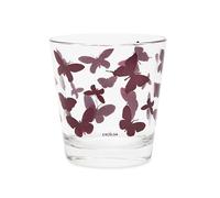 Excelsa Enjoy - Juego de 6 vasos de cristal con decoración de mariposas lilas