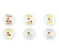 Excelsa Enjoyable - Juego de 6 mesas de pizza, 31 cm de diámetro, porcelana, multicolor