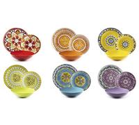 Excelsa Etno Chic - Vajilla de porcelana, multicolor, 18 unidades