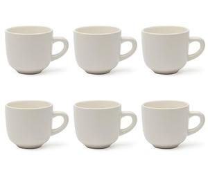 Excelsa Fashion White - Juego de 6 tazas de té blancas, de cerámica, capacidad de 250 ml.