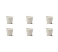 Excelsa Fashion White - Juego de 6 vasos de café, porcelana, capacidad 90 ml, blanco