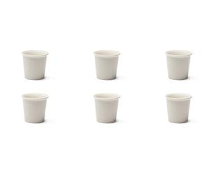 Excelsa Fashion White - Juego de 6 vasos de café, porcelana, capacidad 90 ml, blanco