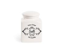 Excelsa Fine Quality - Tarro de Sal de cerámica, Blanco Marfil, Capacidad: 700 ml