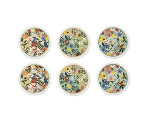 Excelsa Fiori Frida - Juego de 6 platos de pizza de porcelana, decoración floral, 30,5 cm