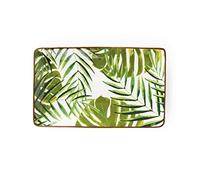 Excelsa Foliage Plato de Soporte/Aperitivo, Cerámica, Marrón, Verde, Blanco