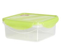 Excelsa Freshness Recipiente Cuadrado 530 ml, plástico, Verde, 12.5 x 12.5 x 6 cm