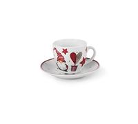 Excelsa Gnomo Christmas - Juego de 6 tazas de café con platillo, 90 cl, de porcelana