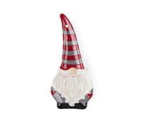 Excelsa Gnomo Christmas Posamestol, Cerámica, Rojo y Gris, Dimensioni: cm.10,5 x 23,5 x H.2