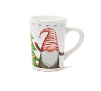 Excelsa Gnomo Friends - Juego de 4 tazas, porcelana, capacidad 380 ml, decoración navideña