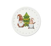 Excelsa Gnomo Friends - Juego de 6 platos de panettone, porcelana, diámetro 31 cm, decoración navideña