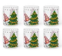 Excelsa Gnomo Friends - Juego de 6 vasos de agua de Navidad, cristal, capacidad 250 ml.