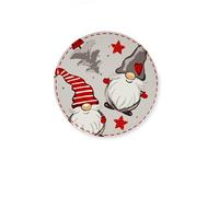 Excelsa Gnomo salvamanteles de cocina, diámetro 16 cm, cerámica y corcho, decoración navideña