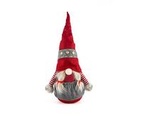 Excelsa Gnomo - Tope para puerta navideño, altura 56 cm, rojo y gris, decoración del hogar