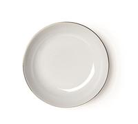 Excelsa Gold Plato Hondo, Porcelana, Blanco/Borde Dorado, 21 x 21 x 4 cm