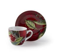 Excelsa Granada - Juego de 6 tazas de café expreso, porcelana, capacidad 100 ml, multicolor