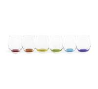 Excelsa Granada - Juego de 6 vasos de 400 ml, cristal, transparente con fondo de color