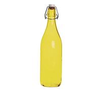 Excelsa Happy Color Botella Lisa 1 L, Cristal, Amarillo, 8 x 8 x 30 cm