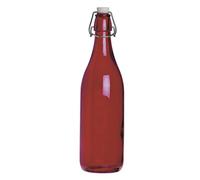 Excelsa Happy Color Botella Lisa 1 L, Cristal, Rojo, 8 x 8 x 30 cm