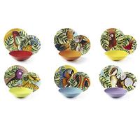 Excelsa Havana - Servicio de platos de 18 piezas, porcelana y cerámica Multicolor