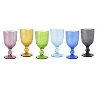 Excelsa Ice - Juego de 6 copas multicolor, cristal de color pasta, 300 ml.