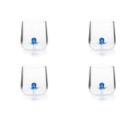 Excelsa Inside - Juego de 4 vasos de vidrio borosilicato decorados a mano con objetos interiores al vaso, transparentes, 450 ml (pulpo)
