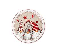 Excelsa Juego de 6 platos de porcelana para panettone o pizza, 30,5 cm, decoración navideña