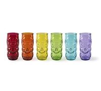 Excelsa Juego de 6 vasos Tiki multicolor.